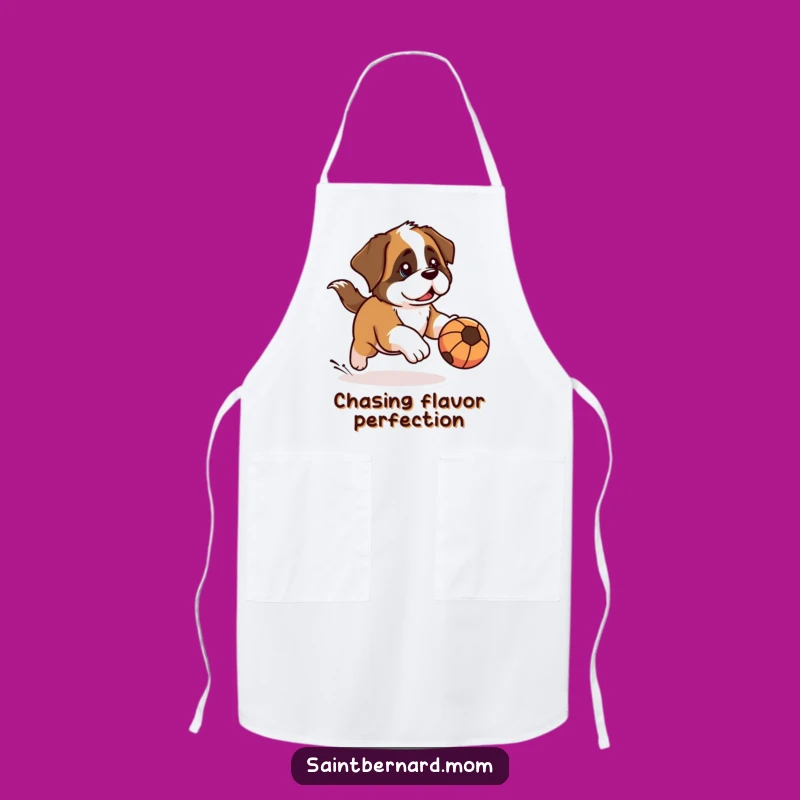 Funny Kawaii Saint Bernard Apron: Play with Determined, Humorous Style