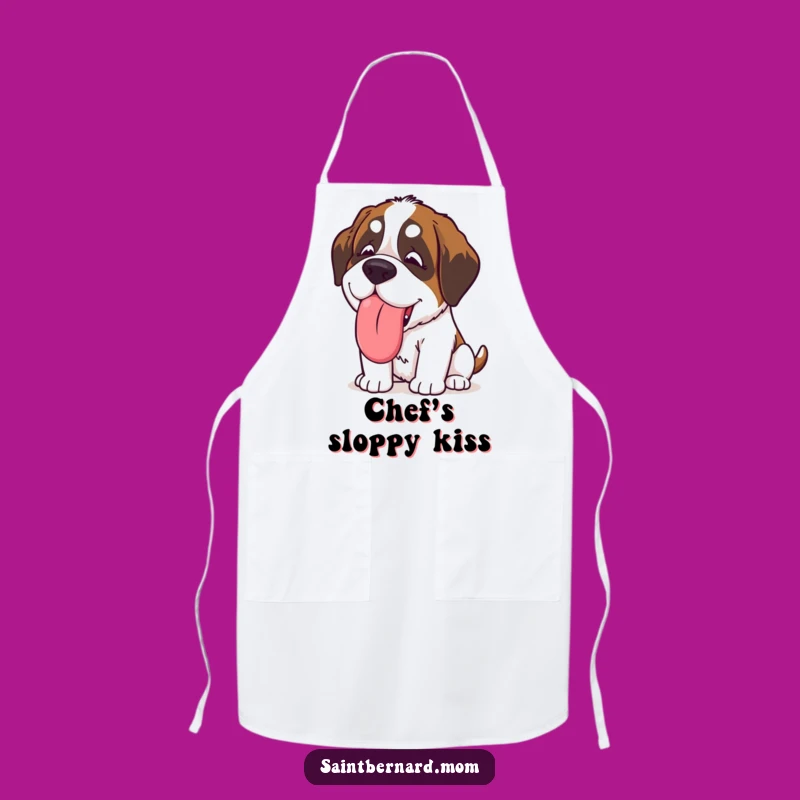 Funny Kawaii Saint Bernard Apron: Cook with a Happy Slobbery Lick