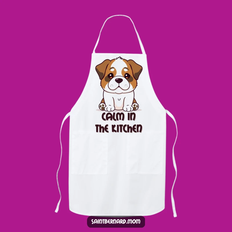 Funny Calm Saint Bernard Apron: Kitchen Peace with Dog Charm!