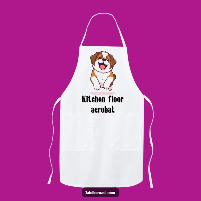 Funny Kawaii Saint Bernard Apron: Happy Roll Chef's Helper for a Joyful Kitchen