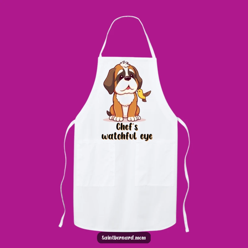 Funny Saint Bernard Apron - Bird Protector - Kitchen Gift