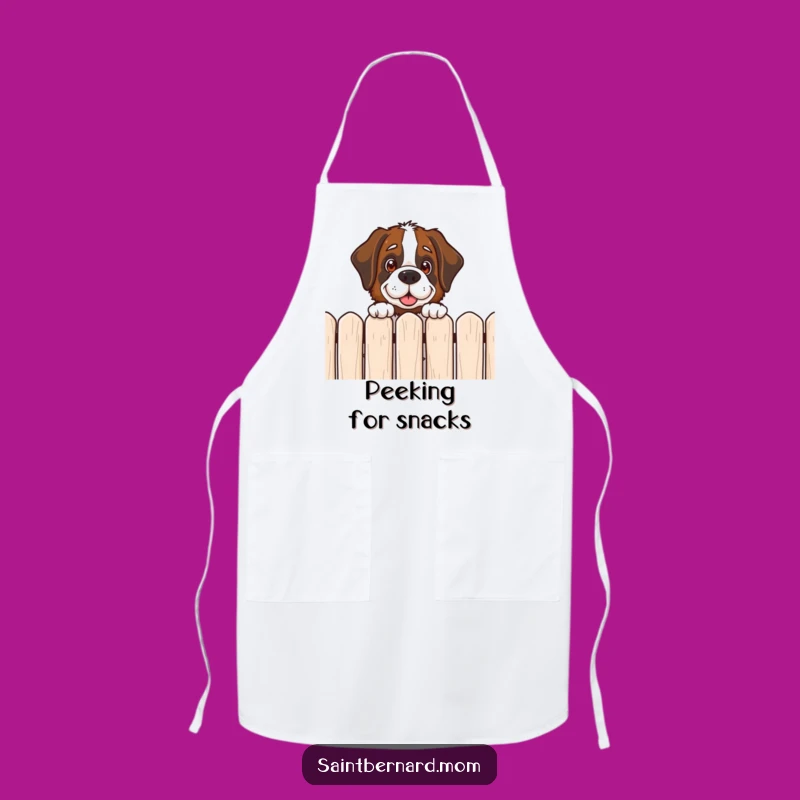 Funny Saint Bernard Peek Apron - Cook with Gentle Giant Charm!