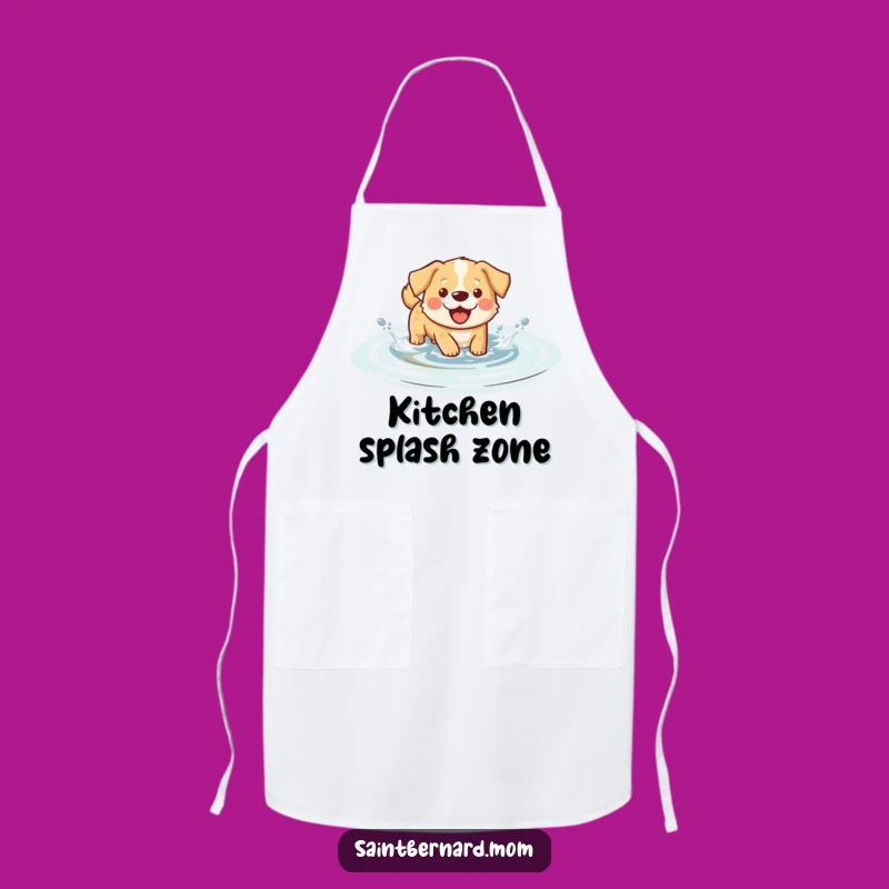 Funny Splashing Dog Apron: Playful Kitchen Wear, Perfect Humorous Gift for Cooks