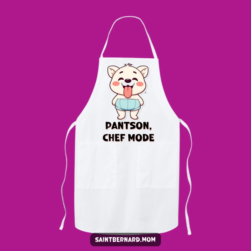 Funny Happy Panting Character Apron: Chef Tongue Out Kitchen Wear, Practical Funny Gift