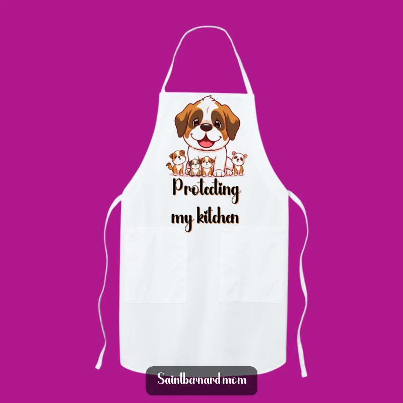 Funny Saint Bernard Protector Apron - Cook with Care!
