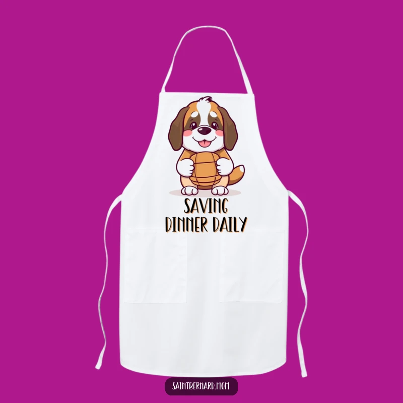 Funny Kawaii Saint Bernard Apron: Benevolent Chef's Helper for a Joyful Kitchen