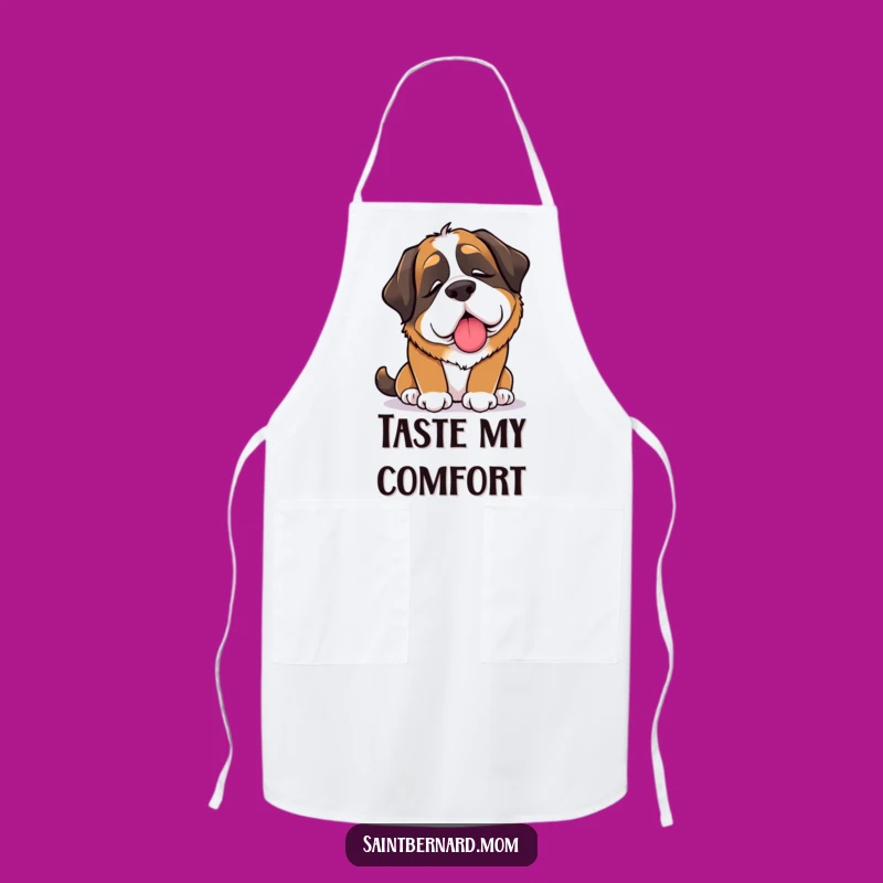 Funny Saint Bernard Lady Apron: Comfort Chef, Caring Kitchen Gift