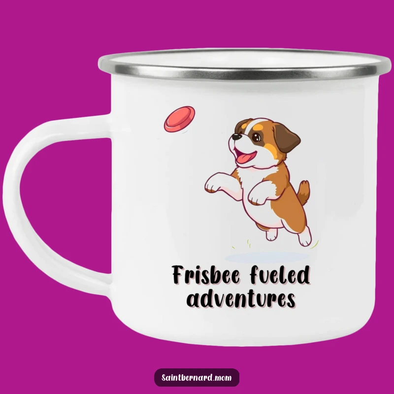 Adventure Ready Funny Saint Bernard Puppy Frisbee Camping Mug - Dog Gift