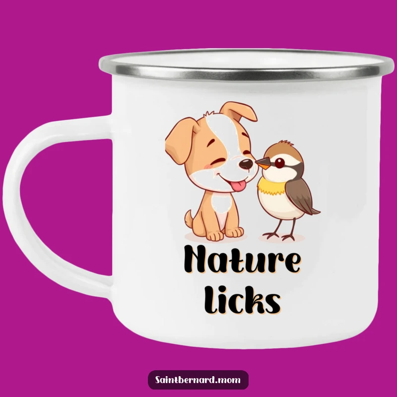 Funny Gentle Dog Lick Camping Mug: Sip Sweet Moments Outdoors