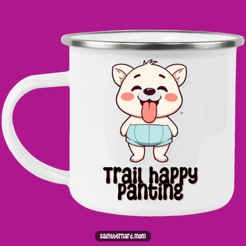 Funny Happy Panting Character Camping Mug: Durable Tongue Out Cup, Outdoor Funny Gift