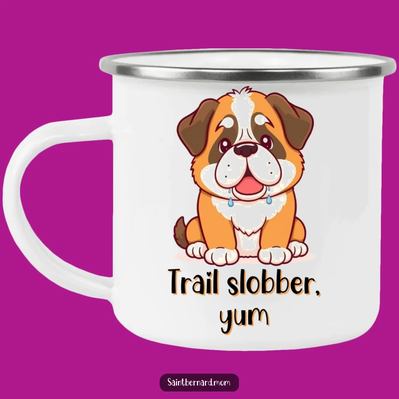 Funny Saint Bernard Drool Camping Mug: Adventure Ready & Hilariously Humorous!