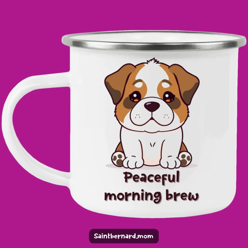 Funny Calm Saint Bernard Camping Mug: Peaceful Adventures Await!