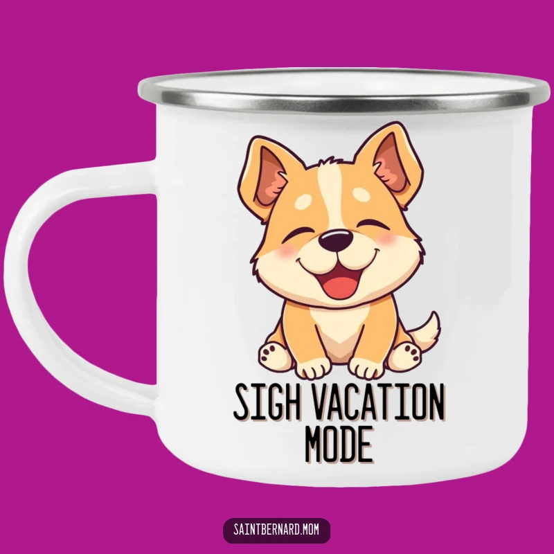 Funny Relaxed Dog Sigh Camping Mug - Durable & Hilarious Outdoor Gift