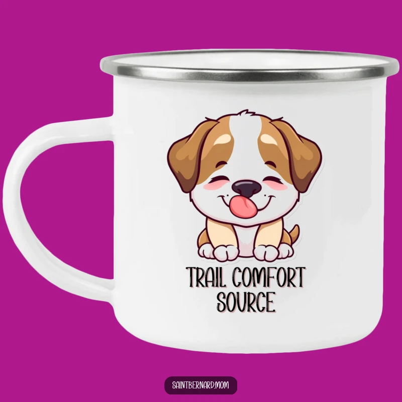 Funny Saint Bernard Lick Camping Mug - Adventure & Comfort!
