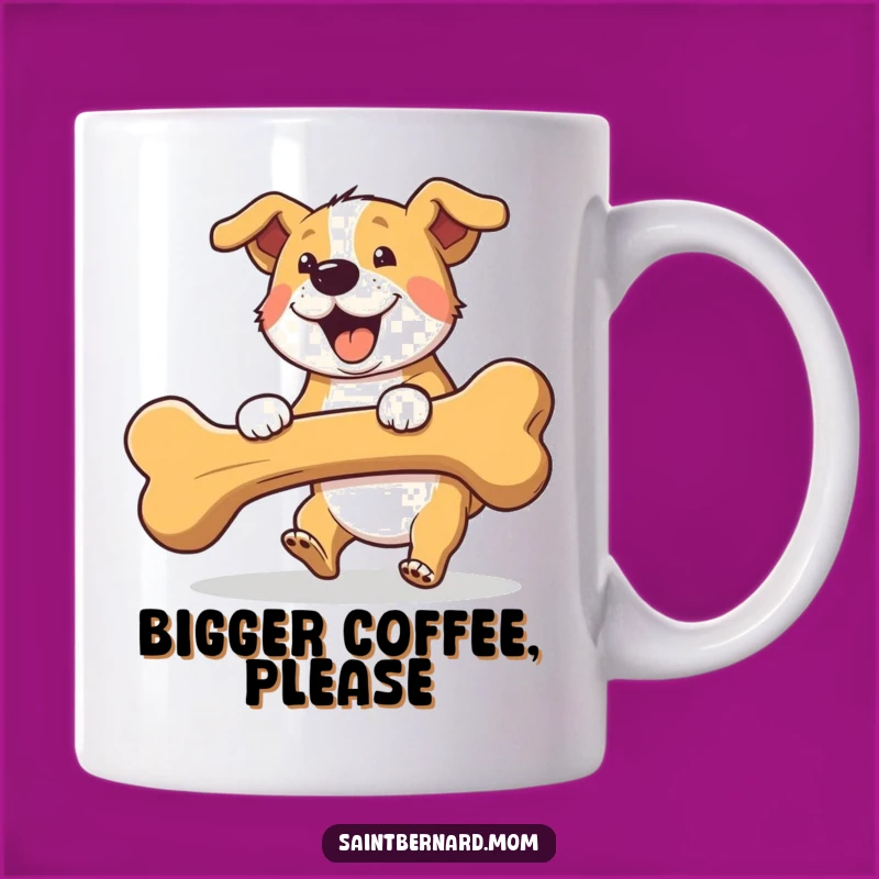 Funny Fetching Dog Mug: Enthusiastic Canine Design, Perfect Funny Gift for Dog Owners