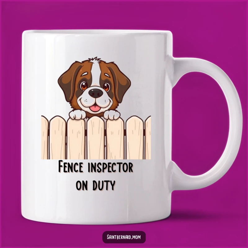 Funny Saint Bernard Peek Mug - Giant Dog Lover's Friendly Gift!