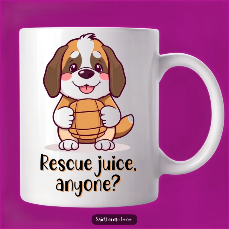 Funny Kawaii Saint Bernard Mug: Benevolent Smile, Small Barrel Gift for Dog Lovers