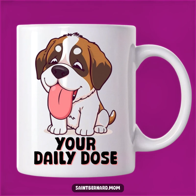 Funny Kawaii Saint Bernard Mug: Giant Slobbery Lick for a Happy Gift