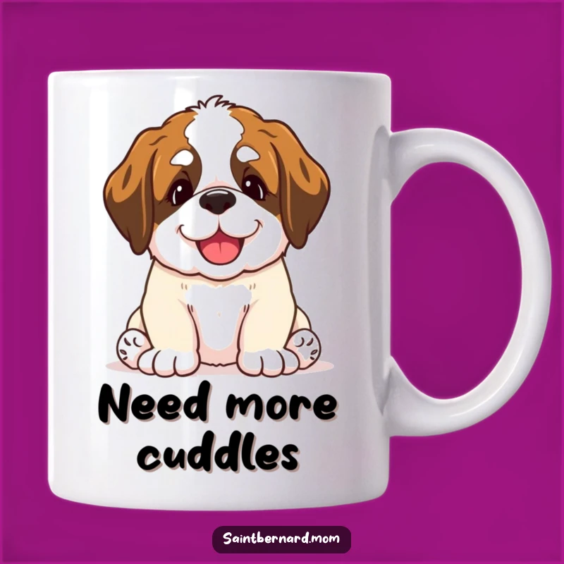 Funny Saint Bernard Puppy Gentle Nudge Mug - Sweet Dog Lover Gift