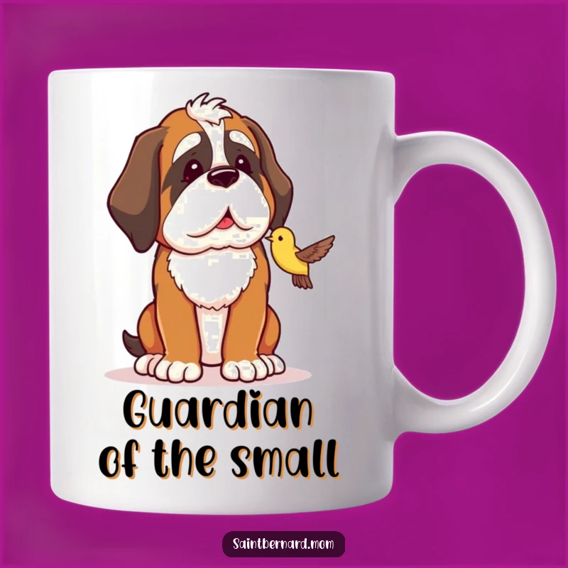 Funny Saint Bernard Mug - Protector of Birds - Loyal Dog Gift
