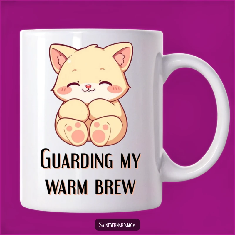 Funny Protective Paws Character Mug: Caring Guardian Gift for Animal Lovers