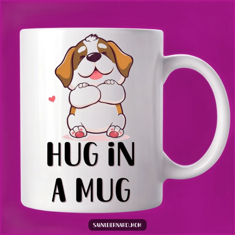 Funny Saint Bernard Hug Mug: Adorable & Comfy Gift for Dog Lovers!