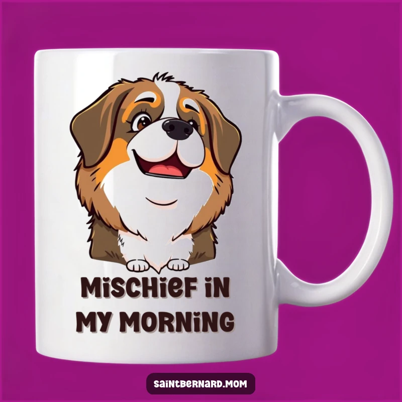 Funny Saint Bernard Lady Mug: Playful Glint, Mischievous Dog Gift