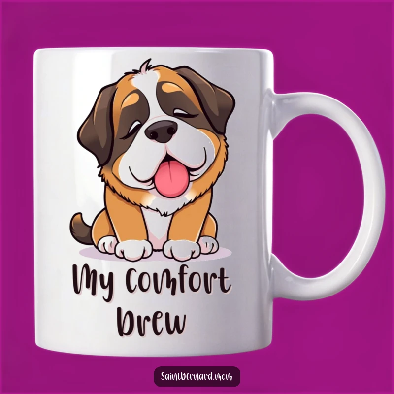 Funny Saint Bernard Lady Mug: Comfort Lick, Caring Dog Gift Idea