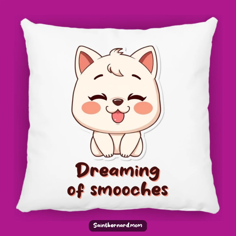 Funny Slobbery Kiss Character Pillow: Soft Grin Cushion, Adorable Funny Gift