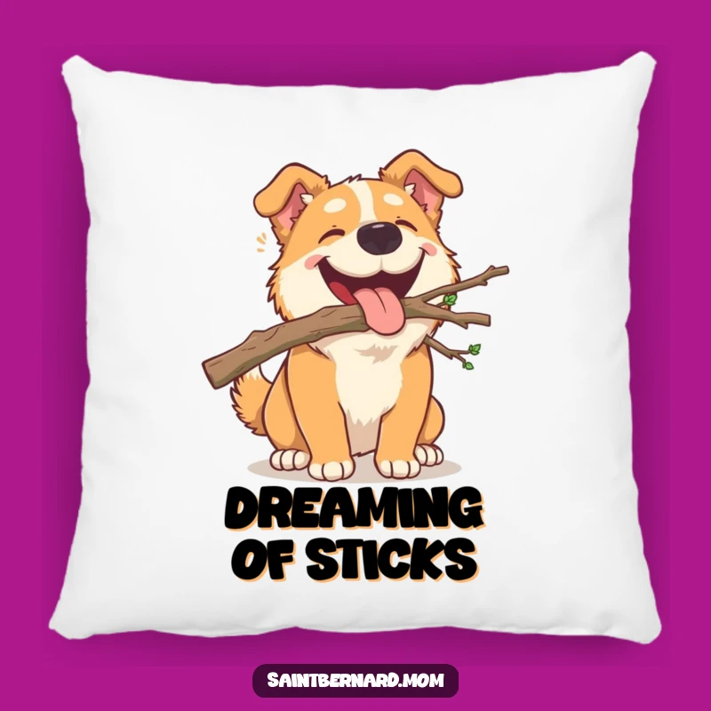 Funny Dog Branch Pillow: Cozy Snuggles with a Joyful Carry Design