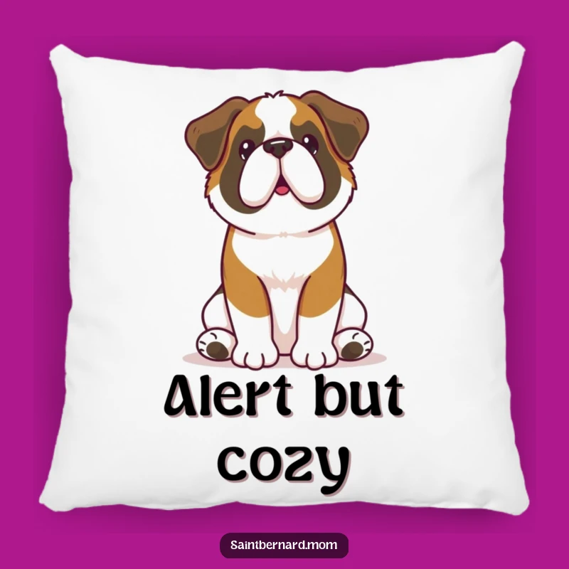 Funny Kawaii Saint Bernard Pillow: Attentive Comfort and Humorous Charm