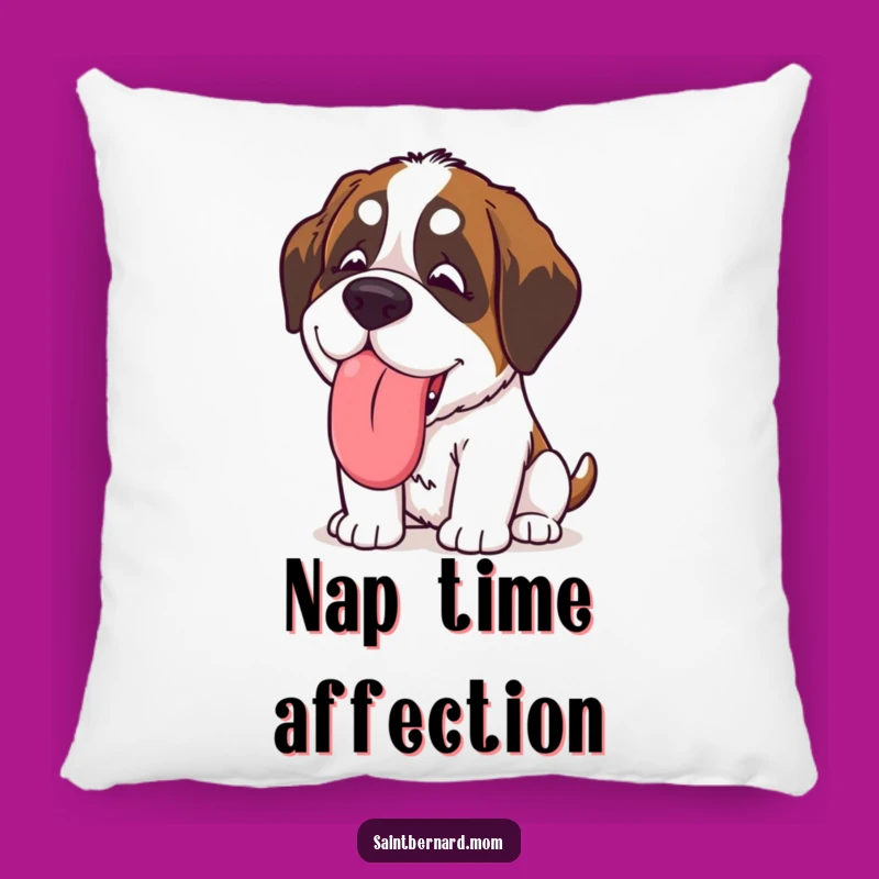 Funny Kawaii Saint Bernard Pillow: Cuddle with a Slobbery Lick