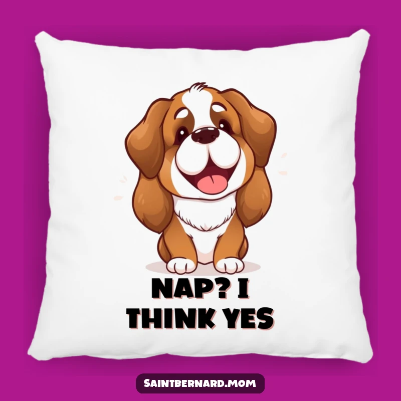 Funny Saint Bernard Lady Pillow: Soft Cheerful Dog Barking, Perfect Happy Gift