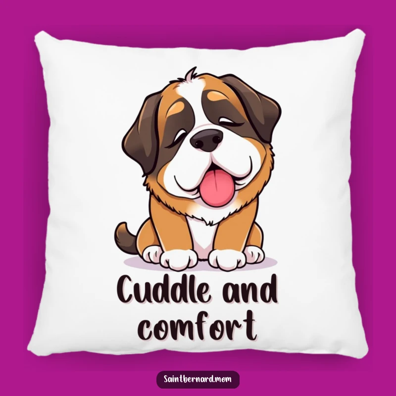 Funny Saint Bernard Lady Pillow: Soft Comfort Lick, Cozy Hug Gift