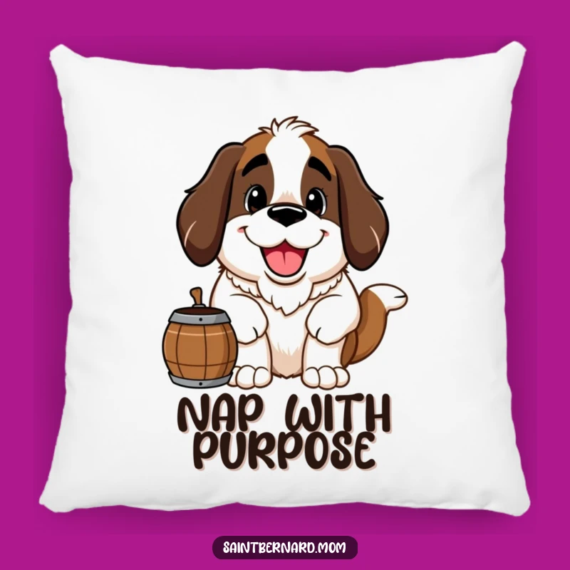 Funny Saint Bernard Pillow: Happy Saint Bernard Hug - Comfy Funny Gift Accent!