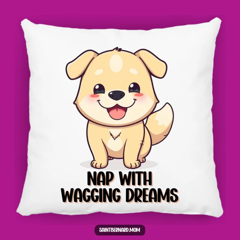Funny Happy Dog Pillow: Cozy Comfort with a Massive Wagging Tail