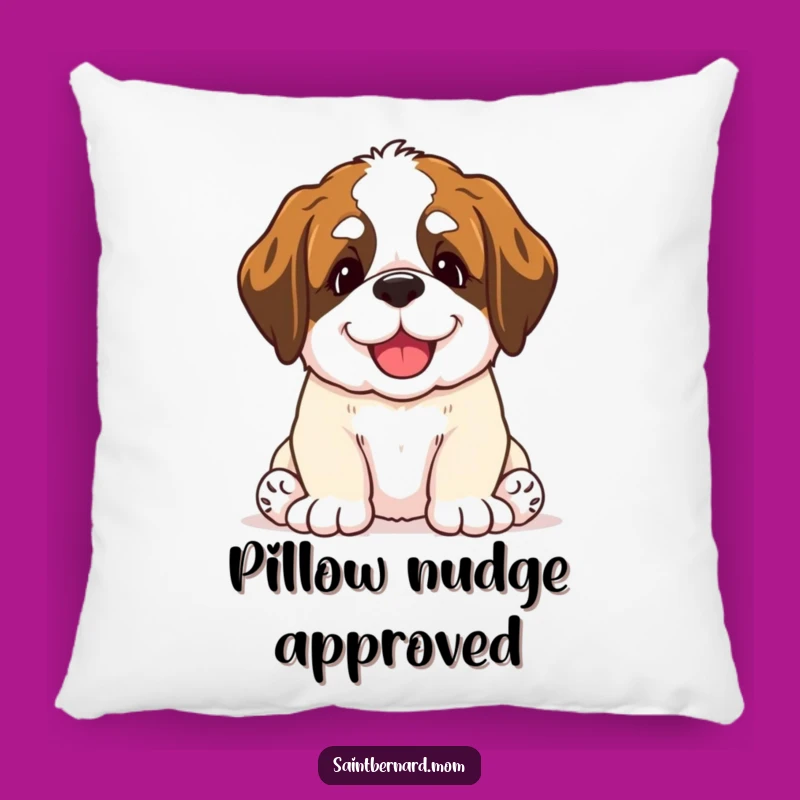 Cozy Funny Saint Bernard Puppy Nudge Pillow - Sweet Dog Lover Gift