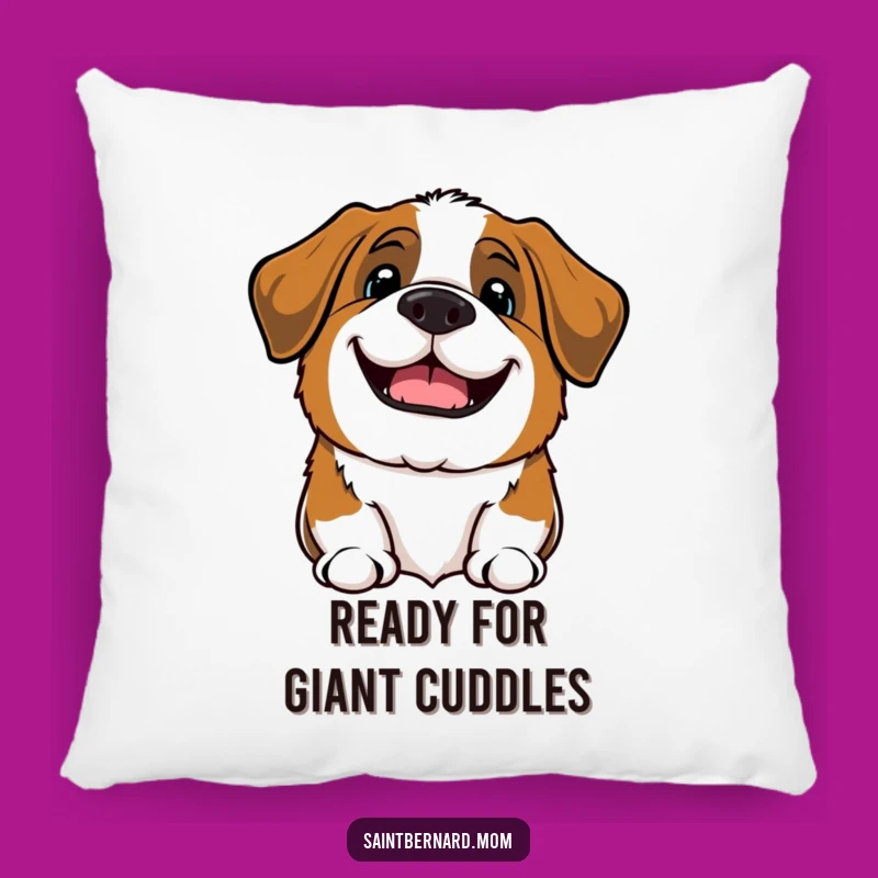 Funny Kawaii Saint Bernard Dog Pillow: Hearty Bark Comfort Gift!