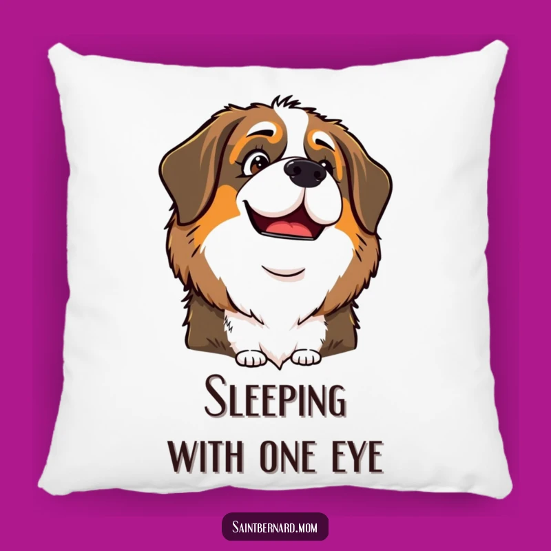 Funny Saint Bernard Lady Pillow: Playful Glint, Comfy & Humorous Accent