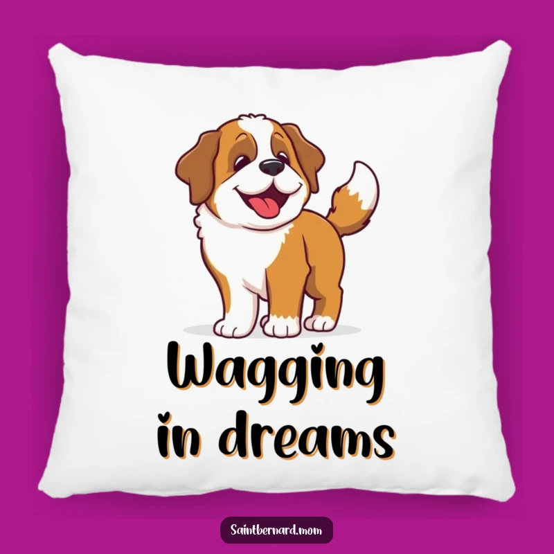Soft Funny Saint Bernard Wiggle Pillow: Happy Dog's Joyful Shake