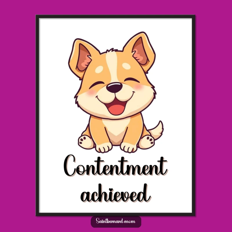 Funny Relaxed Dog Sigh Digital Art - Instant Hilarious Download Gift