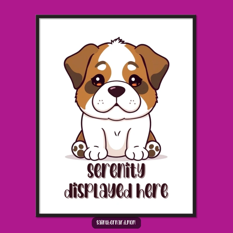 Funny Calm Saint Bernard Digital Art: Instant Peace for Your Walls!