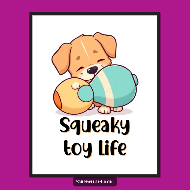 Funny Floppy Ear Dog Digital Art: Giant Squeaky Toy Play Humor