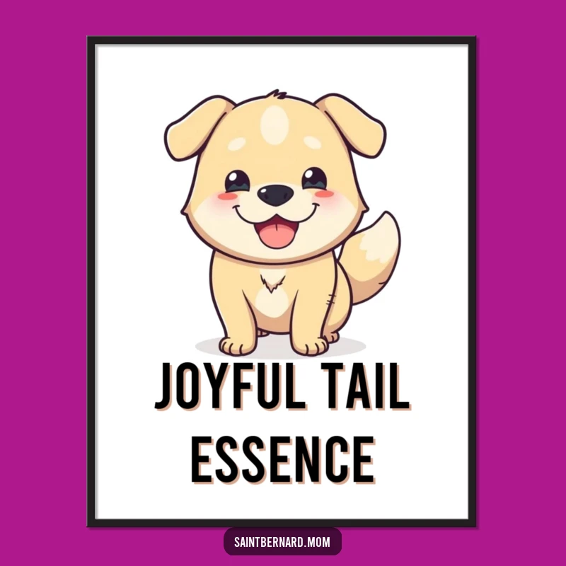 Funny Happy Dog Digital Art: Massive Tail Wagging Joy for Your Walls