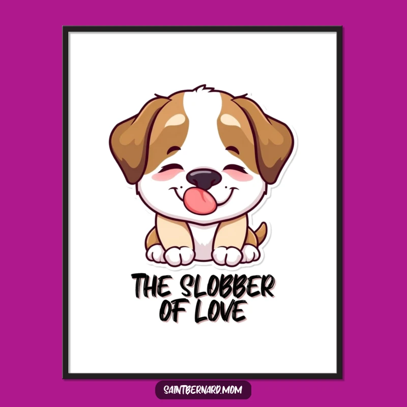 Funny Saint Bernard Lick Digital Art - Instant Heartwarming Decor!