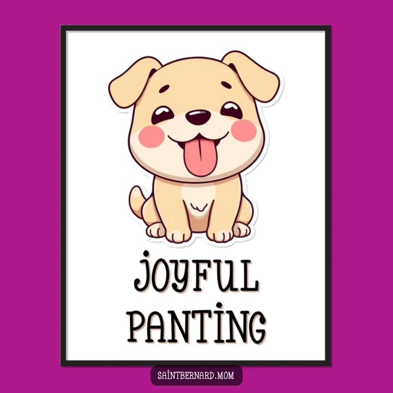 Funny Big Doggo Panting Digital Art: Gentle Giant Printable Funny Gift