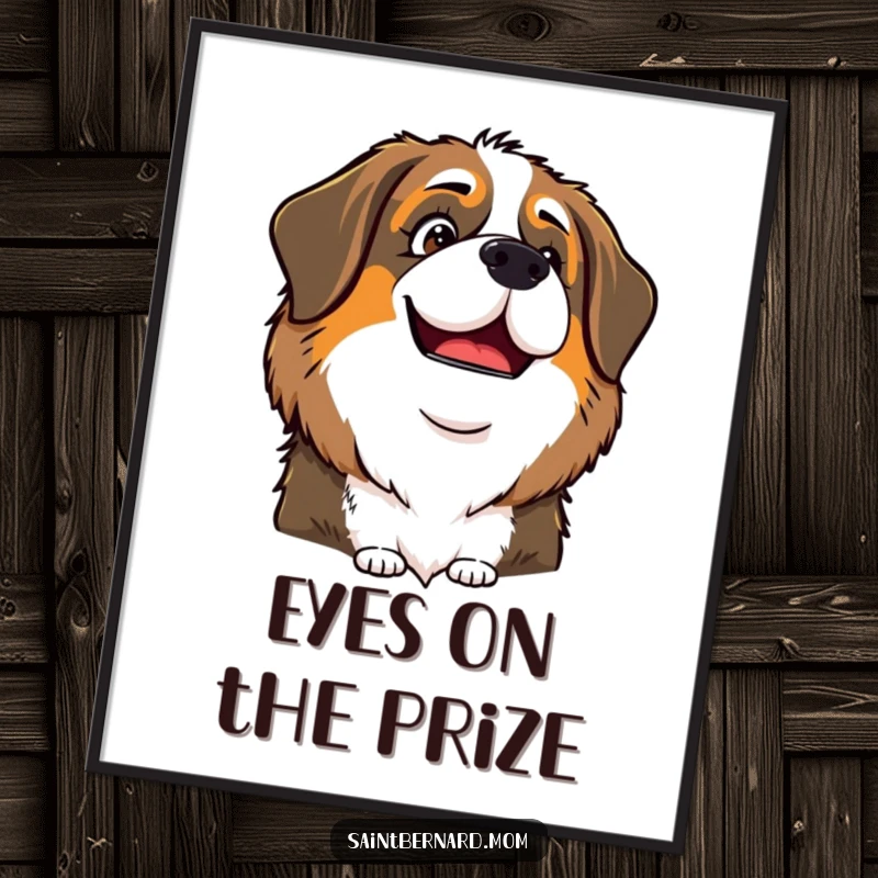 Funny Saint Bernard Lady Digital Art, with a distinctly playful and mischievous glint in her eye, a high-resolution humorous illustration.