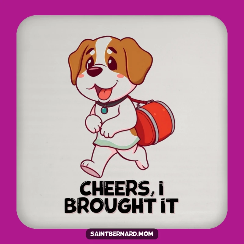 Funny Saint Bernard Lady Coaster: Barrel Protection, Charming Dog Gift