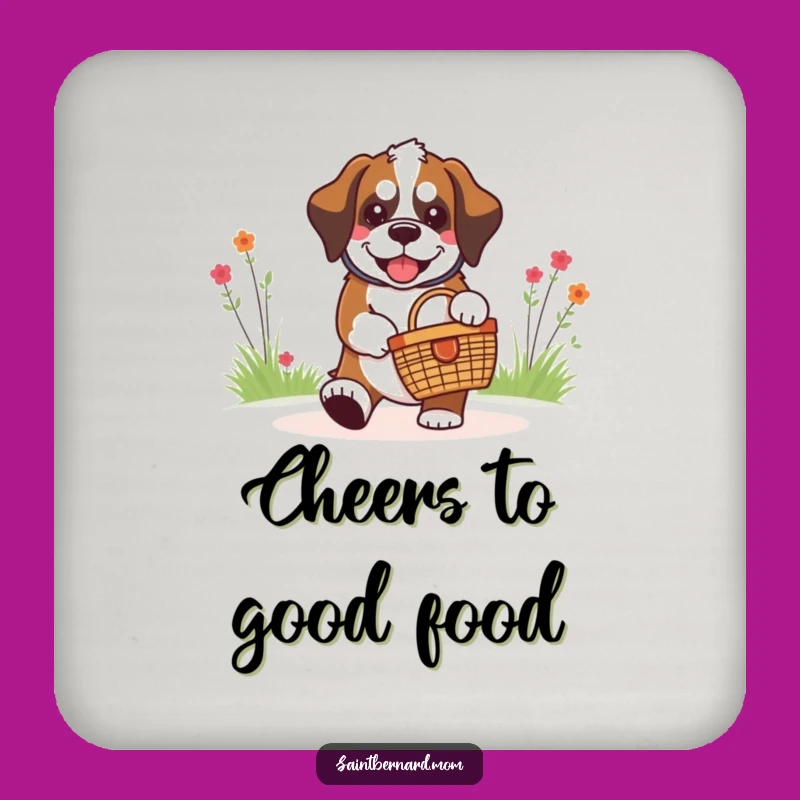 Funny Saint Bernard Picnic Coaster Set - Cute Dog Table Protection Gift