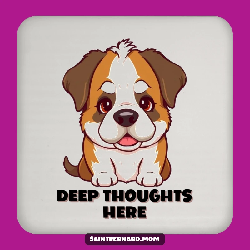 Set of Funny Saint Bernard Head Tilt Coasters: Goofy Dog's Charm